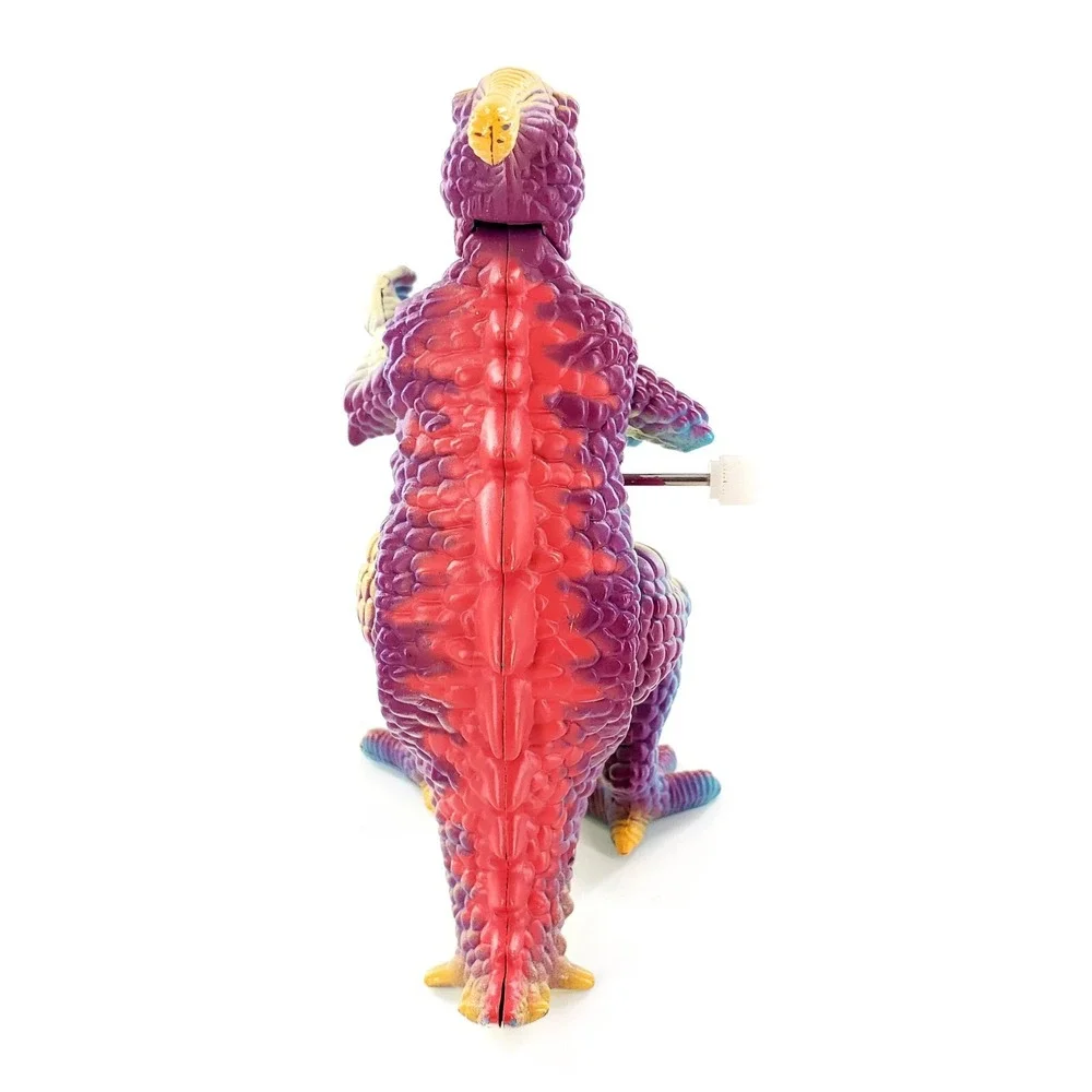 Vintage 1993 New-Ray Walking Purple/Pink Wind Up Dinosaur Parasaurolophus Tested